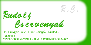 rudolf cservenyak business card